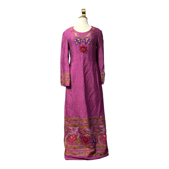 Vintage Levantis Nikis 3- Athens 1960s Embroidered Maxi Dress Rare - Picture 15 of 15